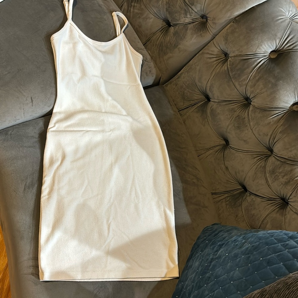 White stretchy mini dress